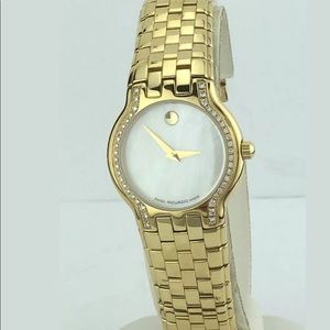 Movado Ladies Faceto Diamonds MOP Dial